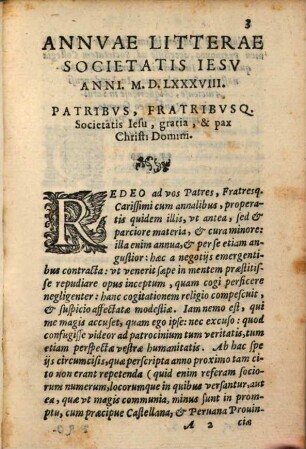 Annuae litterae Societatis Jesu : anni ... 1588 (1589)