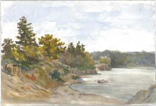 Neureuther, Lorenz; Landschaftskizzen - Landschaft am Wasser (Ansicht)