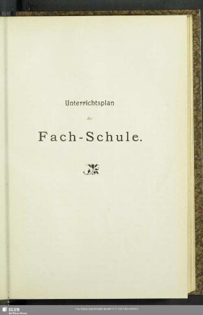 Unterrichtsplan der Fach-Schule
