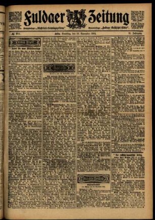 Erste Ausgabe vom Samstag, den 26. November 1904.