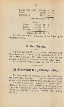 XV. Gas-Anstalten.