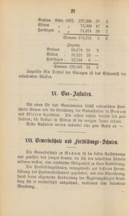 XV. Gas-Anstalten.