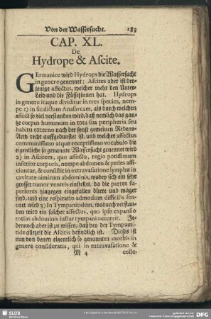 Cap. XL. De Hydrope & Ascite