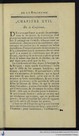 Chap. XVII. De la Conscience.
