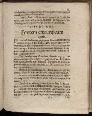 Caput VIII. Fontem chirurgicum aperit.