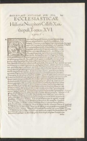 Ecclesiasticae Historiae Nicephori Callisti Xanthopuli, Tomus XVI.