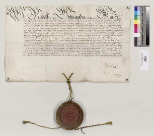 Kaiser Rudolf II. verleiht Hieronymus, Koadjutor von St. Emmeram, alle Regalien, Rechte und Lehen, die das Reichsstift bisher innegehabt hat. S=A