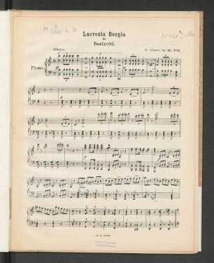 Lucrezia Borgia de Donizetti. [Piano.]