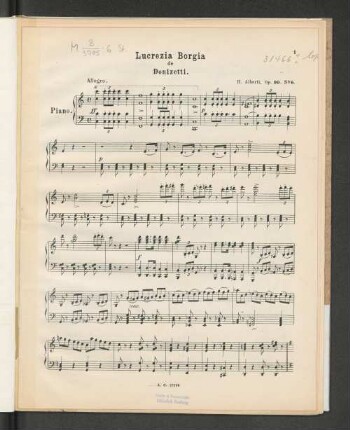 Lucrezia Borgia de Donizetti. [Piano.]