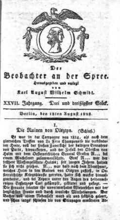 33. Stueck, 18. August 1828