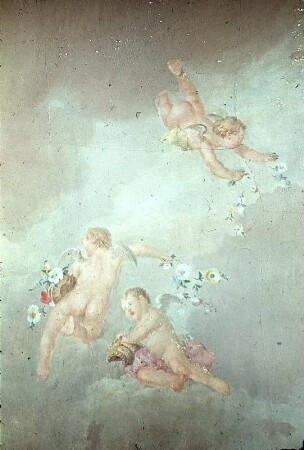 Flora mit Füllhorn und Putten