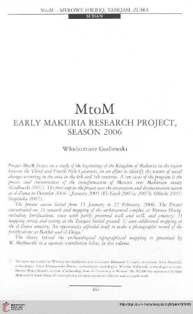 18: MtoM : early Makuria research project, season 2006