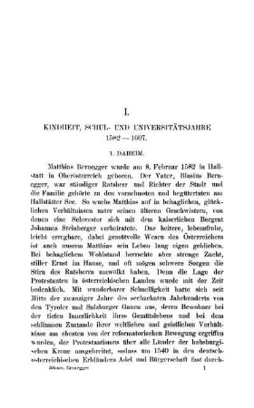 I. Kindheit, Schul- Und Universitätsjahre 1582-1607