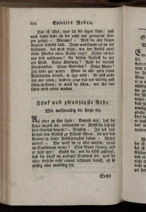 Fünf und zwanzigste Rede. Wie nothwendig die Logic sey.