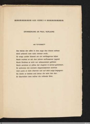 Erinnerungen an Paul Verlaine