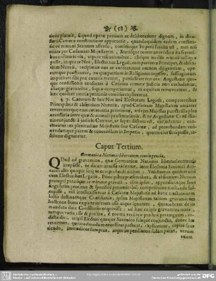 Caput Tertium. Germanicae Nationis libertatem contingentia