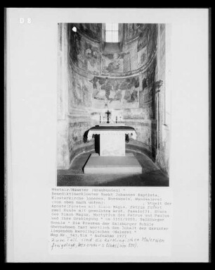 Romanische Dekoration der Nordapsis: Traditio legis und Szenen aus dem Leben des Paulus