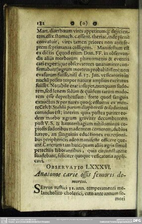 Observatio LXXXVI. Anatome carie ossis femoris demortui