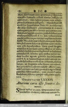 Observatio LXXXVI. Anatome carie ossis femoris demortui