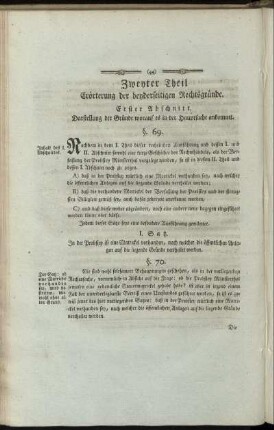 Zweyter Theil Erörterung der beyderseitigen Rechtsgründe.