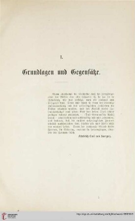 I: Grundlagen und Gegensätze