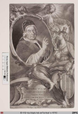 Bildnis Papst Benedikt XIV. (Prospero Lambertini) (reg. 17. 8. 1740 - 3. 5. 1758)