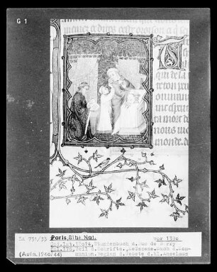 Petites Heures des Herzogs von Berry — Kleinbild, 10-zeilig: Jean de Berry wohnt der Messe bei, Folio 176 recto