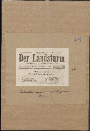In Frankreich herausgegebene deutsche Kriegszeitungen 1914/1915