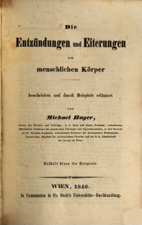 Die Entzündungen u. Eiterungen am menschlichen Koerper, 2