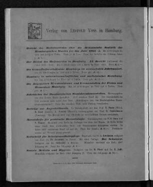 Verlag von Leopold Voss in Hamburg.