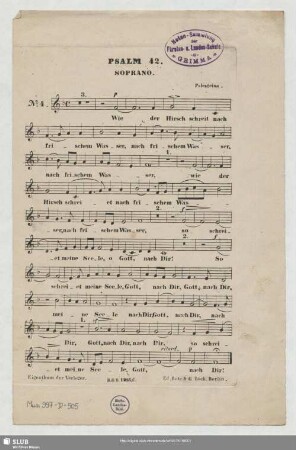 5,4: Psalm 42 : [wie der Hirsch schreit nach frischem Wasser; für vierstimmig gemischten Chor]