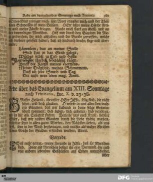 Rede über das Evangelium am XIII. Sonntage nach Trinitatis