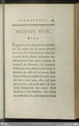 Seconde Nuit. Dieu