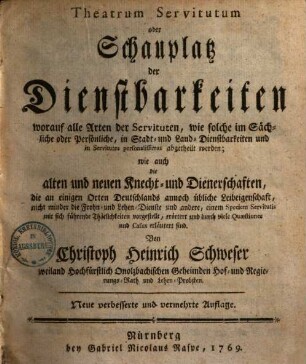 Theatrum servitutum oder Schauplatz der Dienstbarkeiten