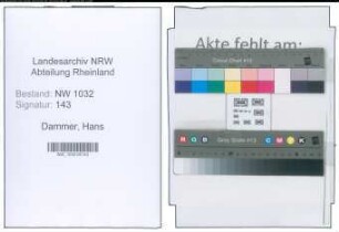 Entnazifizierung Hans Dammer , geb. 00.00.0000 ()