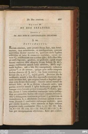 Caput IV. De Deo Creatore.