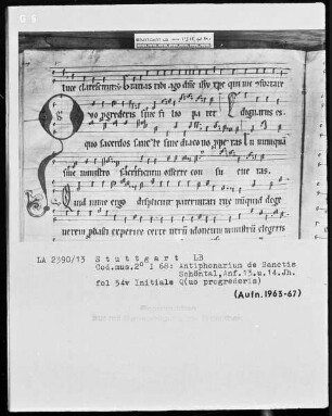 Antiphonarium de Sanctis (Zisterzienserhandschrift) — Initiale Q(uo progrederis), Folio 54verso