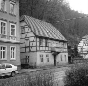 Bad Schandau, Kirnitzschtalstraße 55. Wohnhaus (1801/1850). Straßenansicht von Südosten