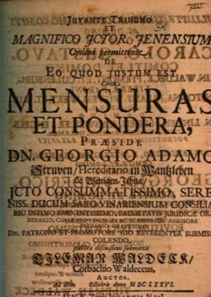 De eo quod iustum est circa mensuras et pondera