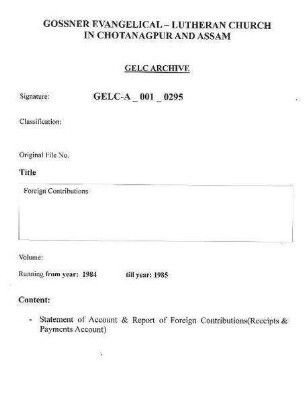Foreign Contributions