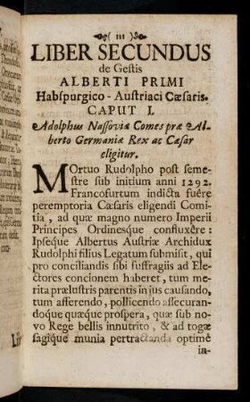 111-124, Caput I.-III.