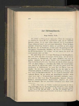 Zur Färbungstheorie.