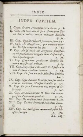 Index Capitum. - Index Cap. Libr. II.