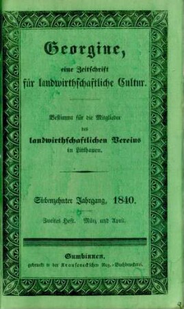 Siebenzehnter Jahrgang, 1840. Zweites Heft. März und April.