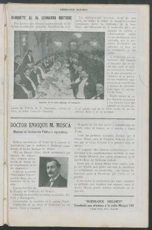 Doctor Enrique M. Mosca - Ministro de Instrucción Pública y Agricultura