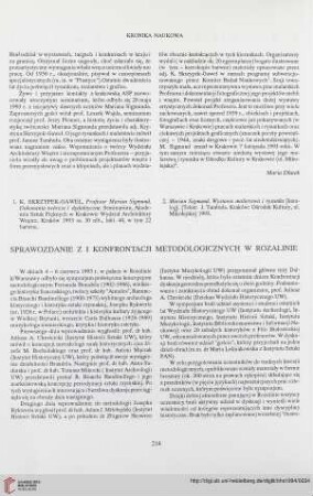 56: Sprawozdanie z I konfrontacji metodologicznych w Rozaline