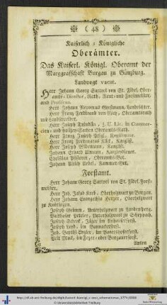Kaiserlich-Königliche Oberämter.