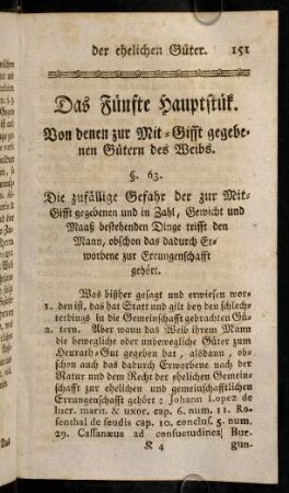 151-155, Das Fünfte Hauptstük.