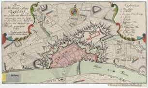 Plan der Belagerung von Düsseldorf, 1:10 000, Kupferstich, 1758