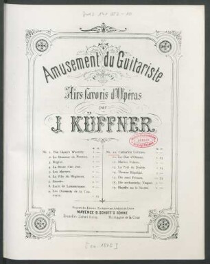 Nr. 10: Six airs favoris de Catharina Cornaro de F. Lachner : airs favoris d'opéras